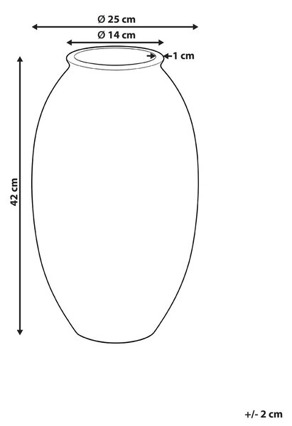 Virágtartó váza ZERVATA 42 cm Törtfehér