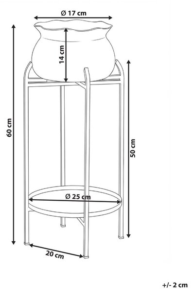 Virágállvány MOKUREN 25 cm Fém Rózsaszín