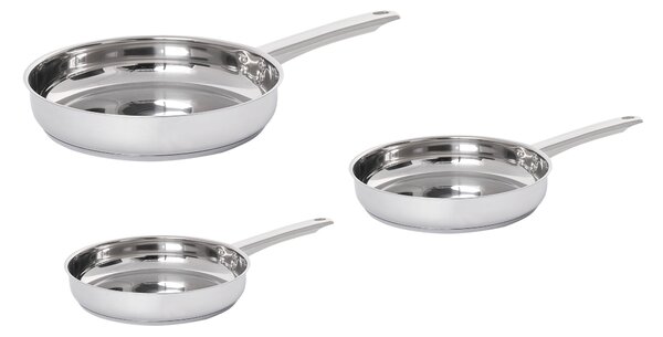 Háromdarabos serpenyőkészlet PRIMECOOK Rozsdamentes acél Ezüst