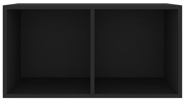 Fekete szerelt fa lemeztároló doboz 71 x 34 x 36 cm