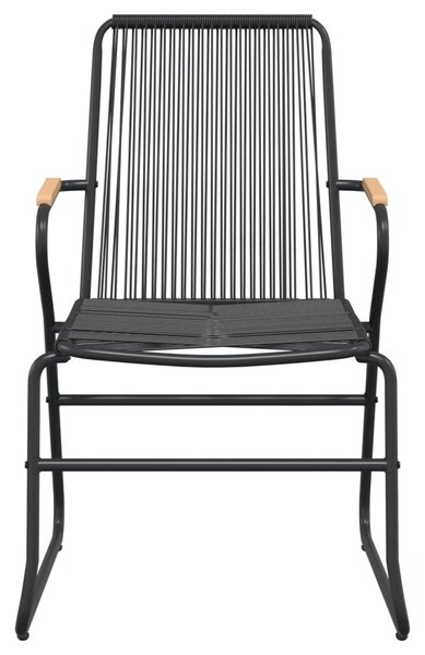 7 részes fekete PVC rattan kerti étkezőgarnitúra