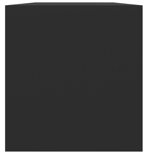 Fekete szerelt fa lemeztároló doboz 71 x 34 x 36 cm