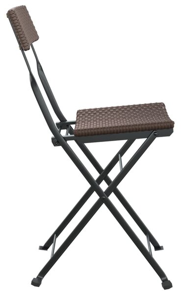 8 db barna polyrattan összecsukható bisztrószék