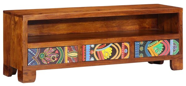 Tömör akácfa többszínű TV-szekrény 110x30x40