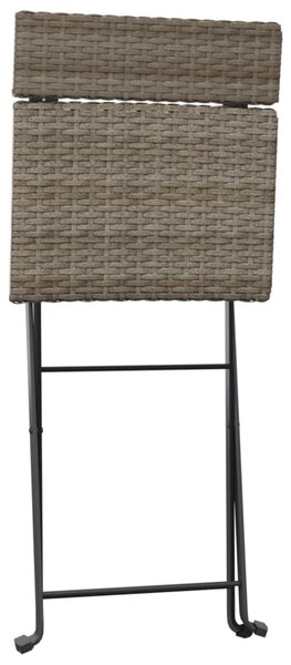8 db szürke polyrattan összecsukható bisztrószék
