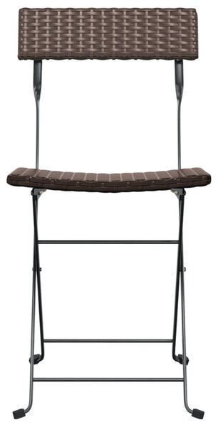 8 db barna polyrattan összecsukható bisztrószék