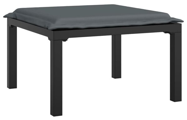 5 részes fekete-szürke polyrattan kerti ülőgarnitúra