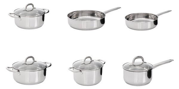 Tízdarabos edényszett PRIMECOOK Rozsdamentes acél Ezüst