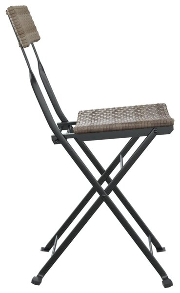 8 db szürke polyrattan összecsukható bisztrószék