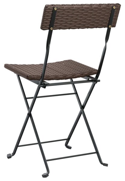 4 db barna polyrattan összecsukható bisztrószék