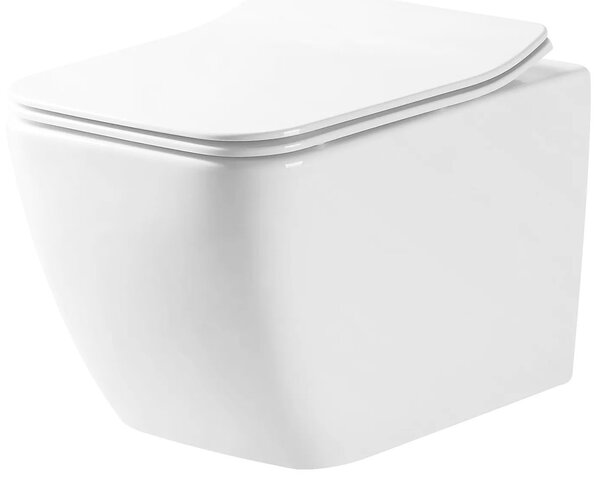 Rea Martin - falra akasztható WC csésze Rimless 51x37, lassan eső ülőfelülettel, fehér, REA-C8006