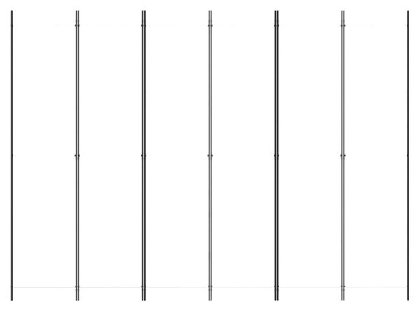 6 paneles fehér szövet térelválasztó 250 x 220 cm