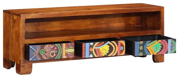 Tömör akácfa többszínű TV-szekrény 110x30x40