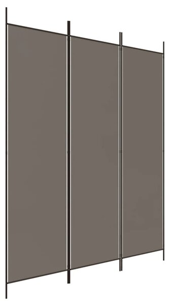 3 paneles antracitszürke szövet térelválasztó 150 x 200 cm