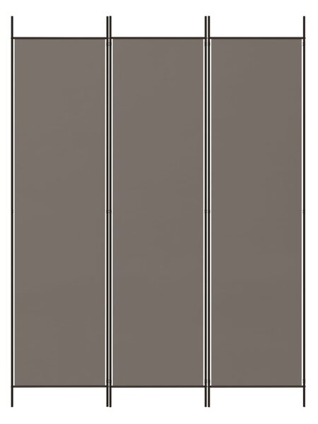 3 paneles antracitszürke szövet térelválasztó 150 x 200 cm