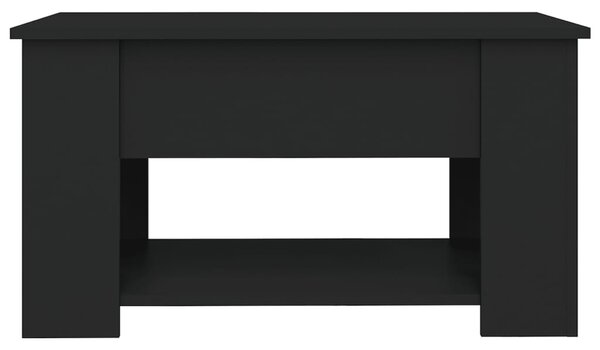 Fekete szerelt fa dohányzóasztal 79 x 49 x 41 cm