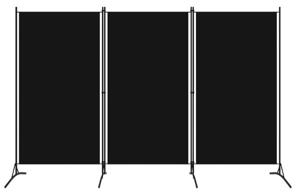 Fekete 3 paneles paraván 260 x 180 cm