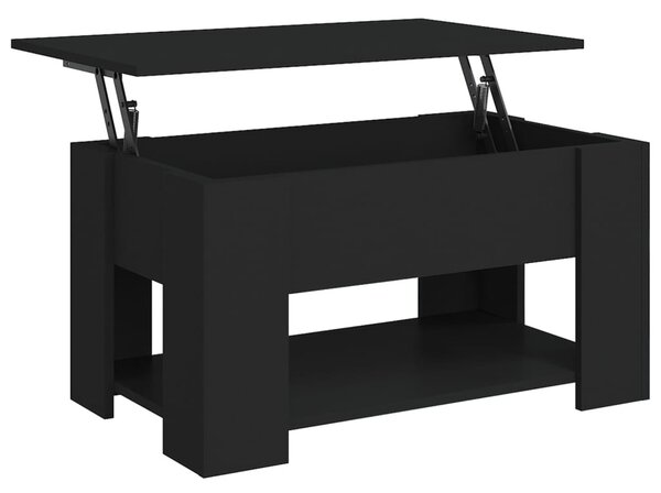Fekete szerelt fa dohányzóasztal 79 x 49 x 41 cm