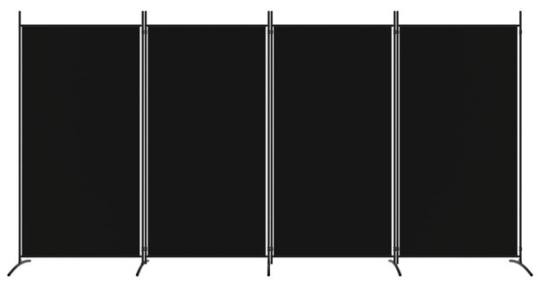 4 paneles fekete szövet térelválasztó 346x180 cm