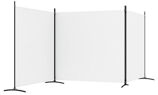 2 paneles fehér szövet térelválasztó 525x180 cm