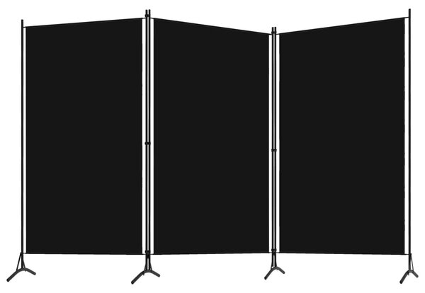 Fekete 3 paneles paraván 260 x 180 cm