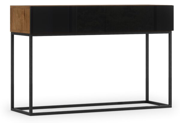 Konzolos asztal AVORIO B-KON120, 120x80x40, kézműves tölgy/fekete fényű