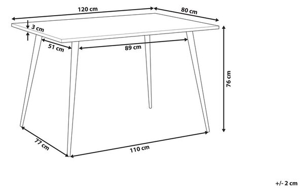 Étkezőasztal SANTIAGO Szürke betonhatás 120 cm 80 cm
