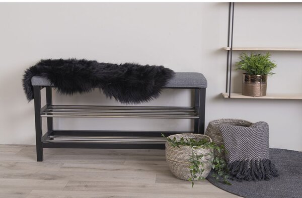 Lambskin báránybőr szőnyeg, műbőr 50x85 cm, Fekete