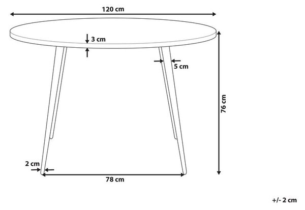 Étkezőasztal ODEON Szürke betonhatás 120 cm 120 cm