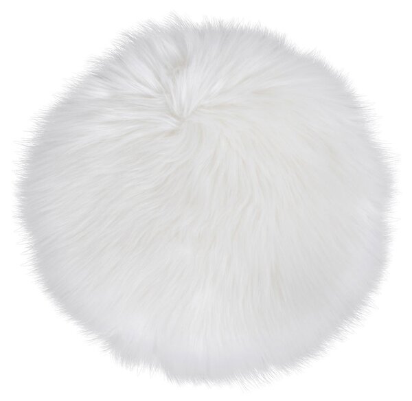 Báránybőr, műbőr, ülőpárna Ø35 cm, Fehér Színű