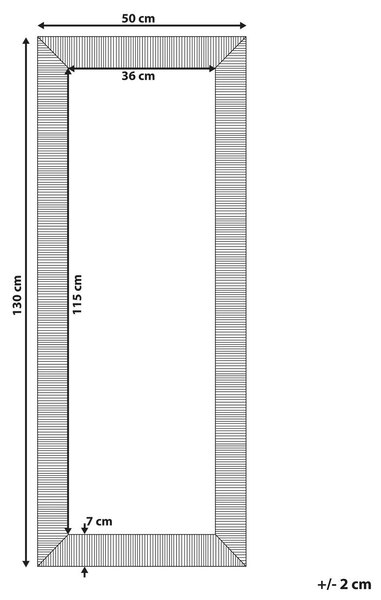 Falitükör DRAVEIL 50 cm 130 cm Fekete