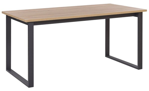 Sötét Eukaliptusz Étkezőasztal Fekete Lábakkal 160 x 80 cm BERLIN