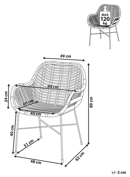Étkezőszék CANORA Rattan Barna