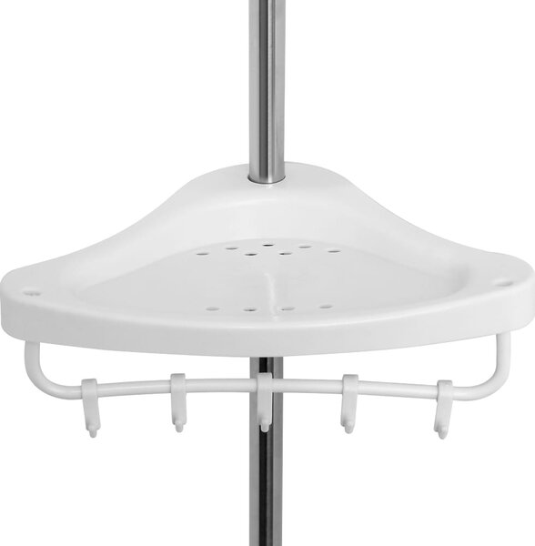 DELMO teleszkópos zuhanypolc, 92-306cm, fehér Deuba
