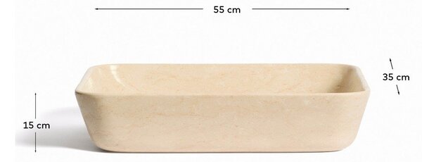 Bézs kő mosdókagyló 55x35 cm Darnen – Kave Home