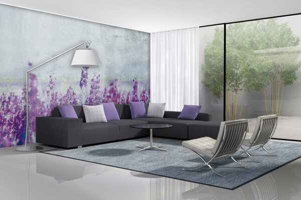 Nem szőtt fotótapéta levendula absztrakt 375 x 250 cm