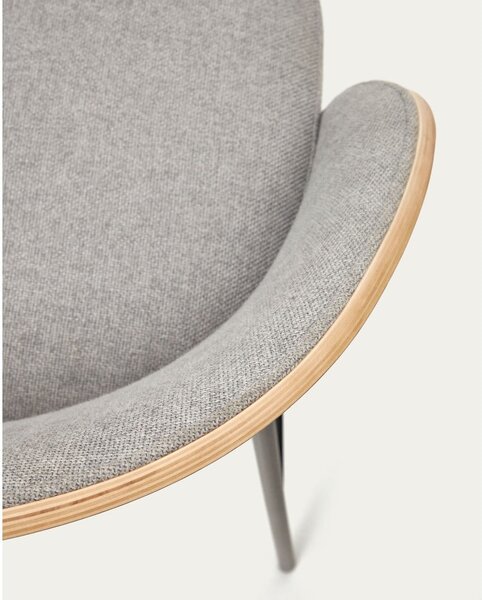 Szürke-natúr színű bárszék (ülésmagasság 65 cm) Eamy – Kave Home