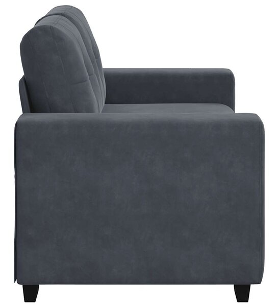 Sötétszürke bársony loveseat kanapé 160x77x82 cm