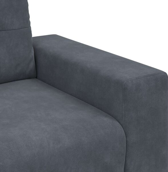 Sötétszürke bársony loveseat kanapé 160x77x82 cm