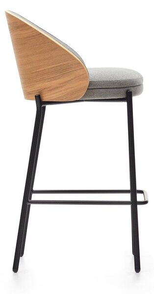 Szürke-natúr színű bárszék (ülésmagasság 65 cm) Eamy – Kave Home