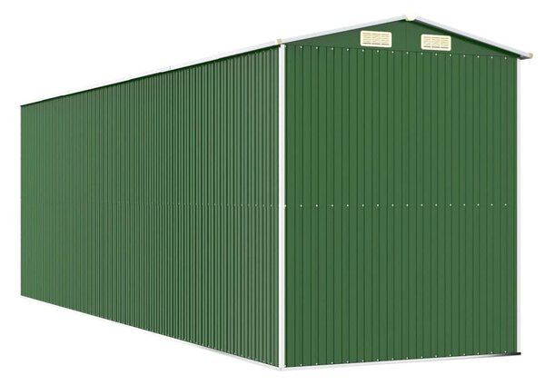 Zöld horganyzott acél kerti fészer 192x606x223 cm