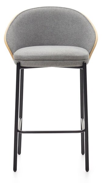 Szürke-natúr színű bárszék (ülésmagasság 65 cm) Eamy – Kave Home