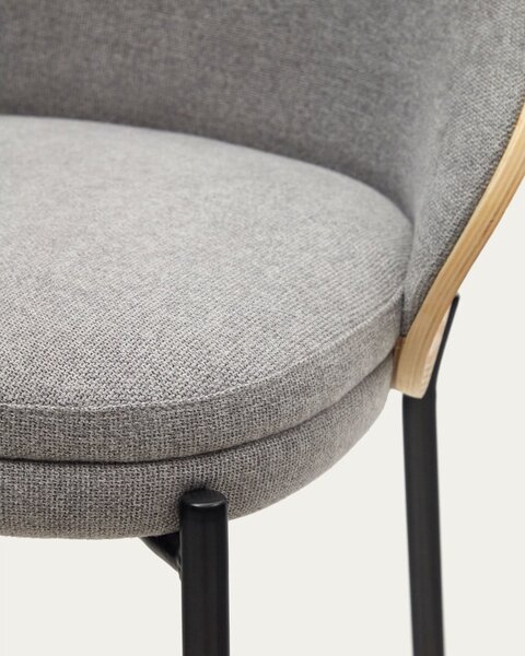 Szürke-natúr színű bárszék (ülésmagasság 65 cm) Eamy – Kave Home