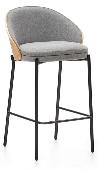 Szürke-natúr színű bárszék (ülésmagasság 65 cm) Eamy – Kave Home