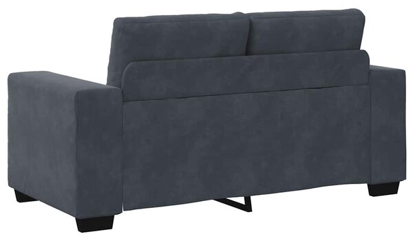 Sötétszürke bársony loveseat kanapé 160x77x82 cm