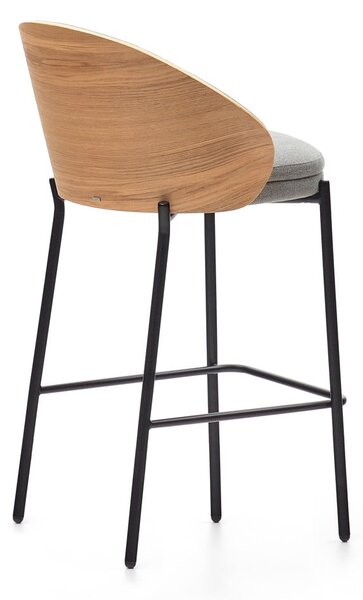 Szürke-natúr színű bárszék (ülésmagasság 65 cm) Eamy – Kave Home