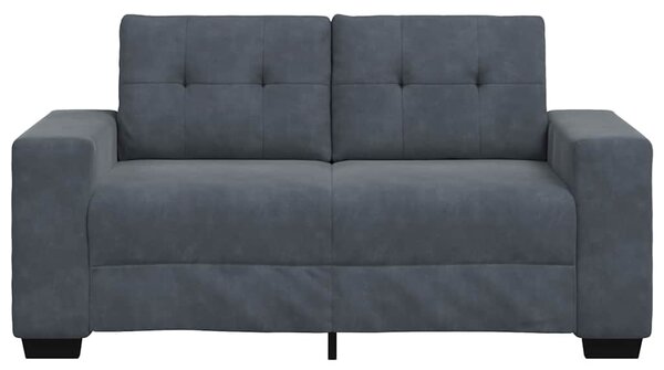 Sötétszürke bársony loveseat kanapé 160x77x82 cm
