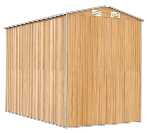Világosbarna horganyzott acél kerti fészer 192x274x223 cm