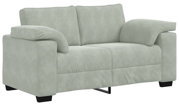Világosszürke bársony loveseat kanapé 160x77x82 cm