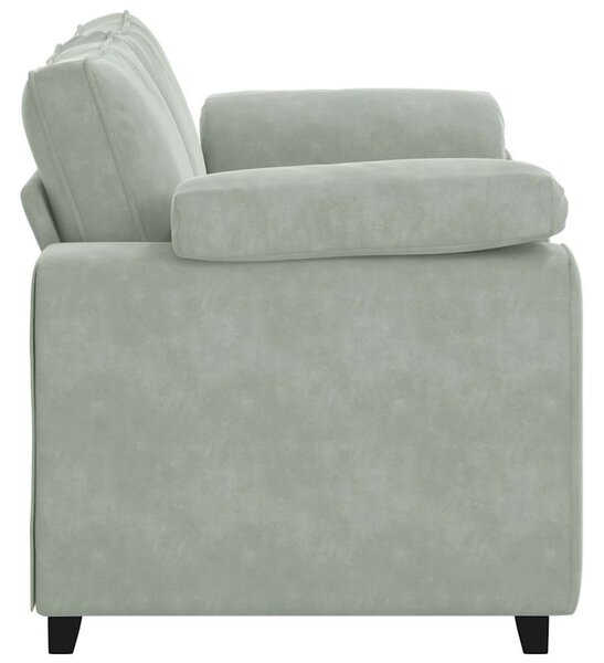 Világosszürke bársony loveseat kanapé 160x77x82 cm